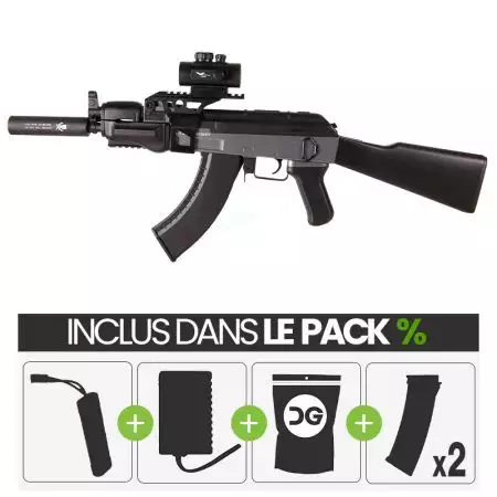 PACK PROMO | Fusil Kalashnikov AK47 Spetsnaz Beta AEG Cybergun - Bi-ton Gris
