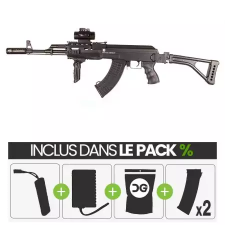 PACK PROMO | Fusil Kalashnikov AK47 Tactical V2 AEG Cybergun - Noir