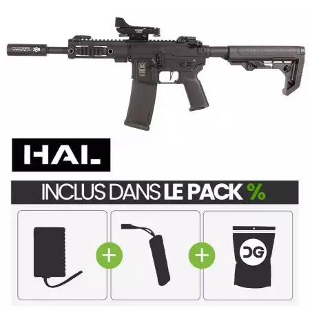PACK PROMO | Fusil SA-F04-RL Flex Gen2 Light Ops HAL ETU AEG Specna Arms - Noir