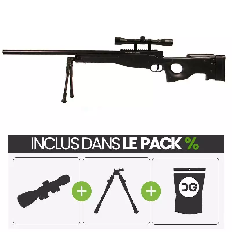 PACK PROMO  Fusil Sniper L96 AW308 Spring ASG Noir - 15908