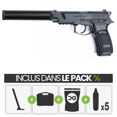 PACK PROMO | Pistolet Bersa Thunder 9 Pro Co2 NBB ASG - Noir