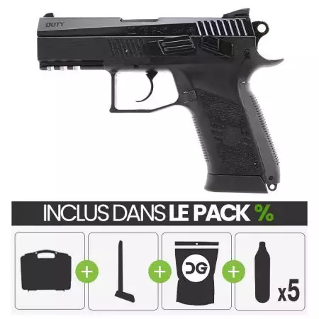 PACK PROMO | Pistolet Ceska CZ 75 P07 Duty Co2 GBB ASG - Noir
