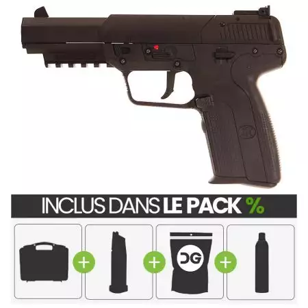 PACK PROMO | Pistolet FN Herstal FIVE-SEVEN 5-7 Gaz GBB Cybergun - Noir
