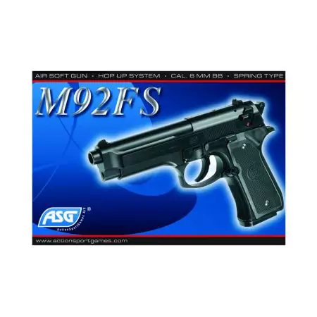 Pistolet Bereta M92fs Asg Hop Up Spring KWC - Noir