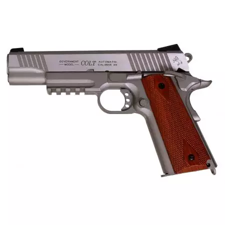 Pistolet Colt 1911 Rail Gun Stainless Co2 Gbb Kwc - Silver