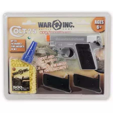 Pistolet Colt 25 Spring (mineur 0.07 joule) - Silver