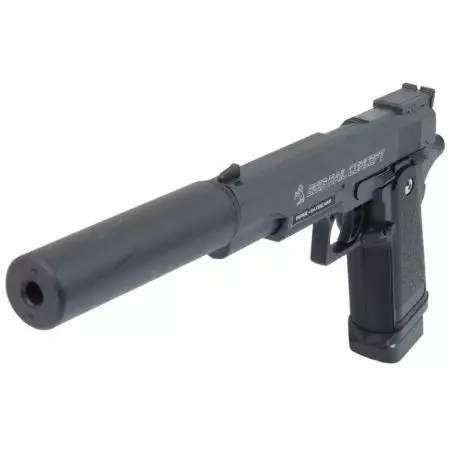 Pistolet Colt Rail Concept Spring Full Metal + Silencieux - Noir