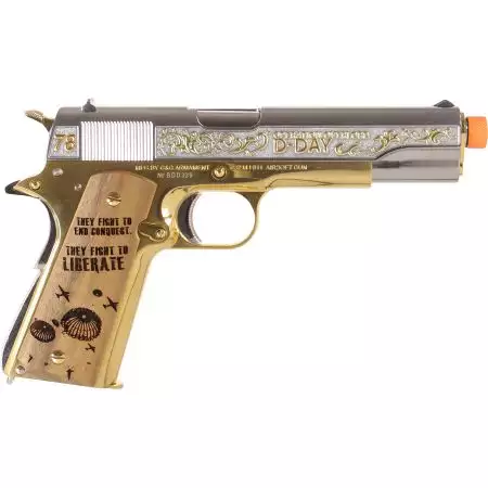 Pistolet G&G GPM1911 D-Day Gaz GBB Guay Guay - Bi-ton Or