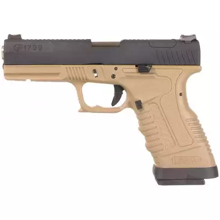 Pistolet GP1799 T2 Gaz Blowback WE - Bi-ton Tan