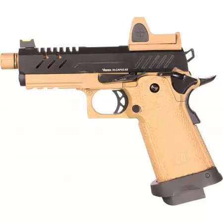 Pistolet Hi-Capa 3.8 Pro RMR Gaz GBB Vorsk - Tan & Noir
