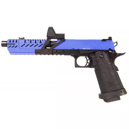 Pistolet Hi-Capa Titan 7 RMR Gaz GBB Full Metal Vorsk - Bleu