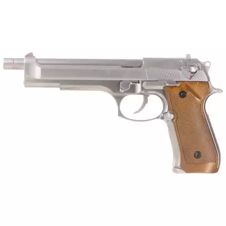 Pistolet M92L Long Gaz GBB WE - Silver