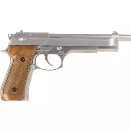 Pistolet M92L Long Gaz GBB WE - Silver