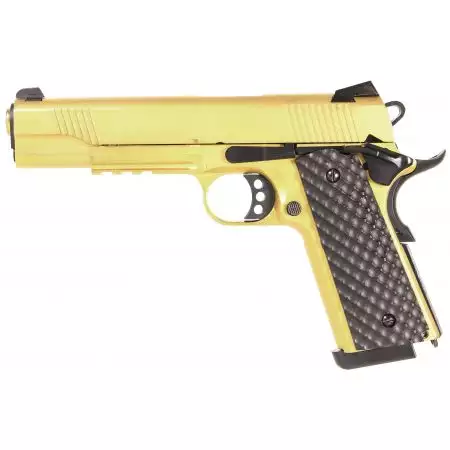 Pistolet Raven 1911 MEU Rail Gaz GBB Full Metal Nuprol - Gold