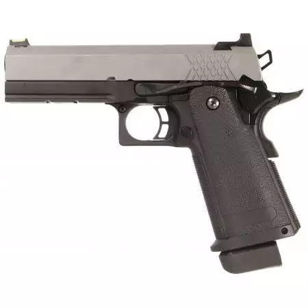Pistolet Raven Hi-Capa 4.3 Gaz GBB Full Metal Nuprol - Noir & Gris