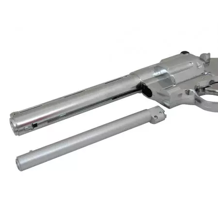 Pistolet Revolver Zastava R357 Gaz Chrome (11544) + Cible Metal + 10 Cibles Carton + 4000 Billes 0.25g + Bouteille de Gaz 600ml