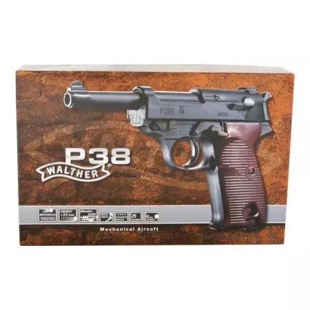 Pistolet Walther Pistol P38 Spring Metal & ABS - Noir