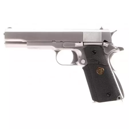 Pistolet WE 1911 A1 GBB Gaz Blowback Grip Pachmayr Signature - Silver