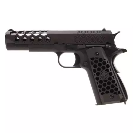 Pistolet WE 1911 Hex Cut GBB Gaz Blowback Full Metal - Noir