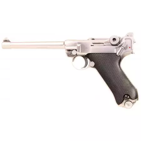 Pistolet WE Luger P08 6 Pouces GBB Gaz - Silver