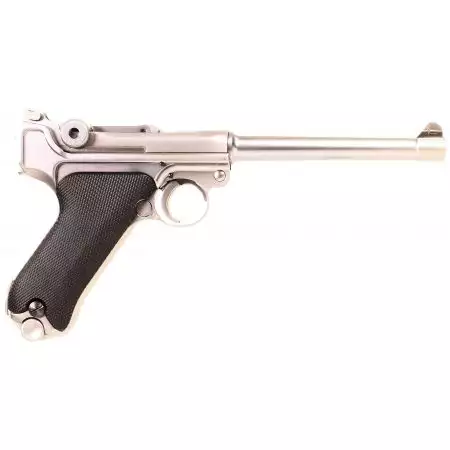 Pistolet WE Luger P08 6 Pouces GBB Gaz - Silver