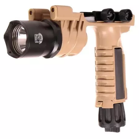 Poignée Verticale avec Lampe Tactique LED M910 S&T Armament - Tan