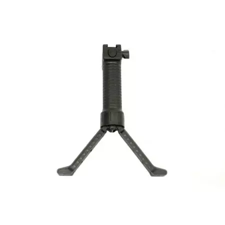Poignee Verticale Noire et Bi-Pied Retractable - Grip Tactique RIS - ABS - 605214