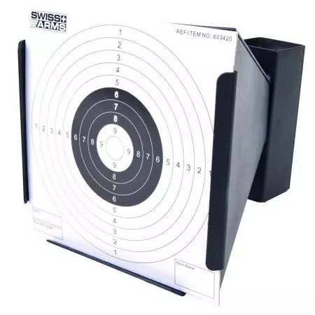 Porte Cible Conique Metal + 10 Cibles 14x14cm - Swiss Arms