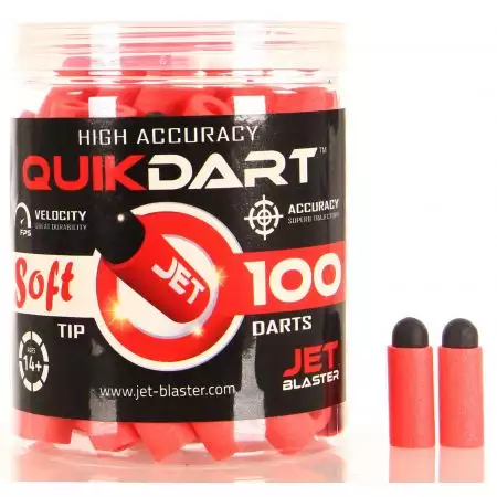 Pot 100 Fléchettes (Darts) Jet Blaster - Rouge