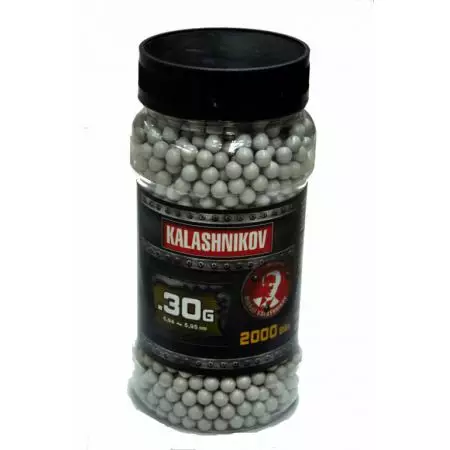 Pot 2000 Billes (BBs)  0.30g Kalashnikov - Blanches