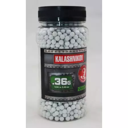 Pot 2000 Billes (BBs)  0.36g Kalashnikov - Blanches