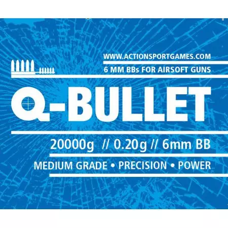 Sac 20 Kg Billes Monobloc Blanches 0.20gr Q-Bullet (Environs 100 000 Bbs) - 17646