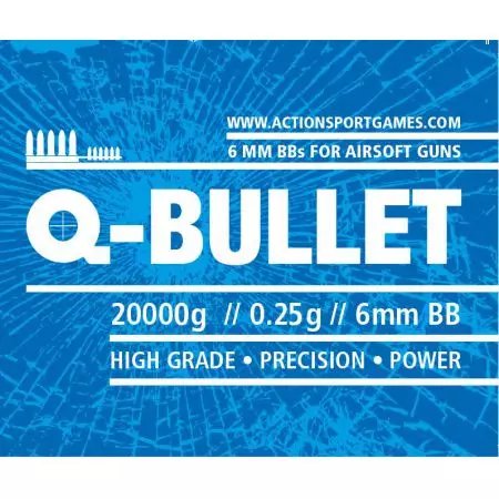 Sac 20 Kg Billes Monobloc Blanches 0.25gr Q-Bullet (Environs 80 000 Bbs) - 17647