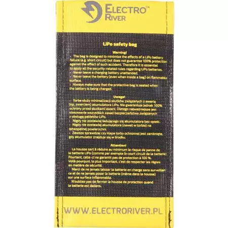 Sac Ignifug&eacute; Protection Batterie LiPO Bag-S Electro River - Noir