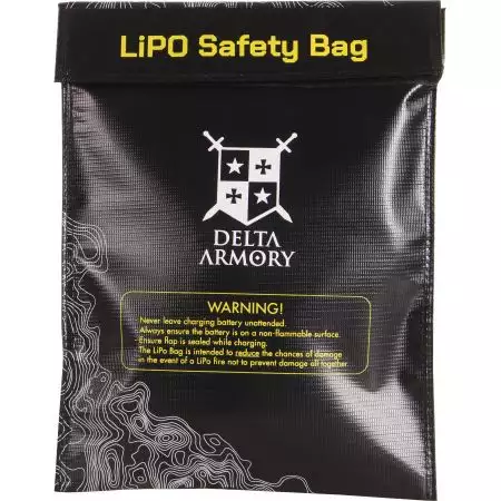Sac Ignifug&eacute; Protection Batterie LiPO Delta Armory - Noir