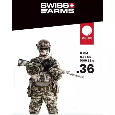 Sachet 1000 Billes (BBs) Blanche 0.36g - Swiss Arms
