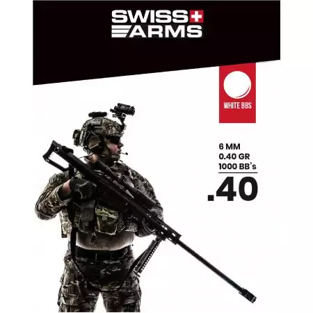 Sachet 1000 Billes (BBs) Blanche 0.40g - Swiss Arms