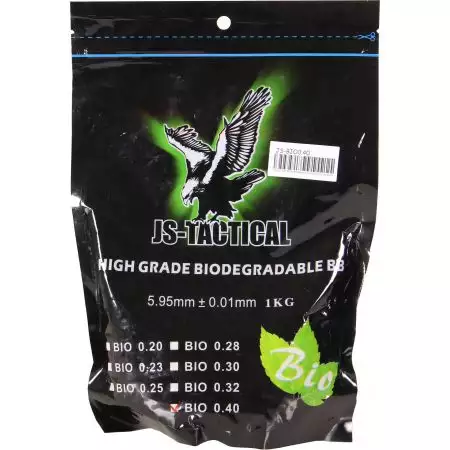 Sachet 2500 Billes 0.40g Bio JS Tactical - Blanches
