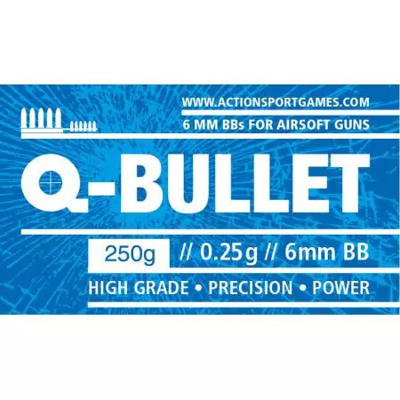 Sachet 250gr Billes Monobloc 0.25gr Q-Bullet - Blanches