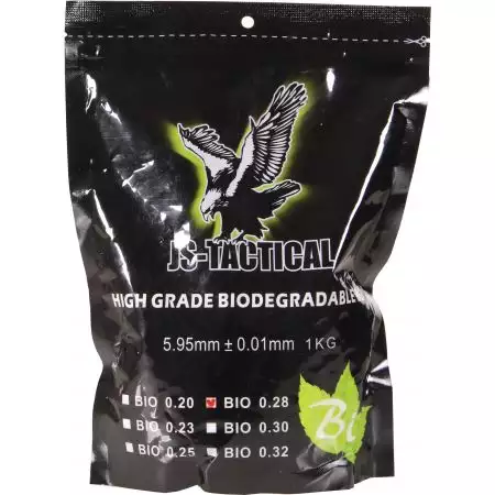 Sachet 3500 Billes 0.28g Bio JS Tactical - Blanches