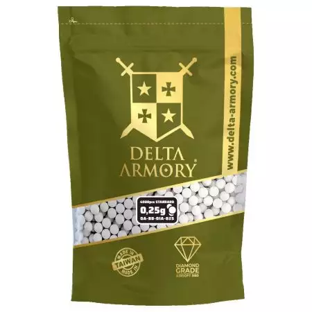 Sachet 4000 Billes 0.25g Diamond Delta Armory - Blanches