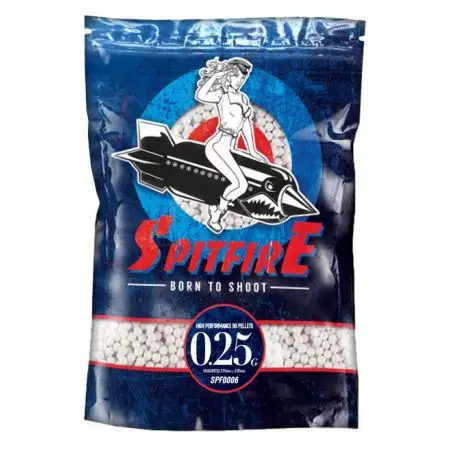 Sachet 4000 Billes (BBs) Blanches 0.25g Spitfire