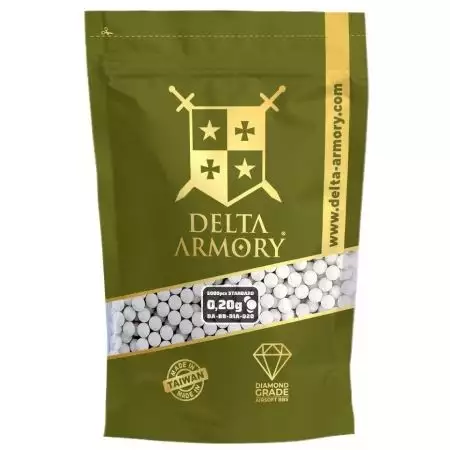 Sachet 5000 Billes 0.20g Diamond Delta Armory - Blanches