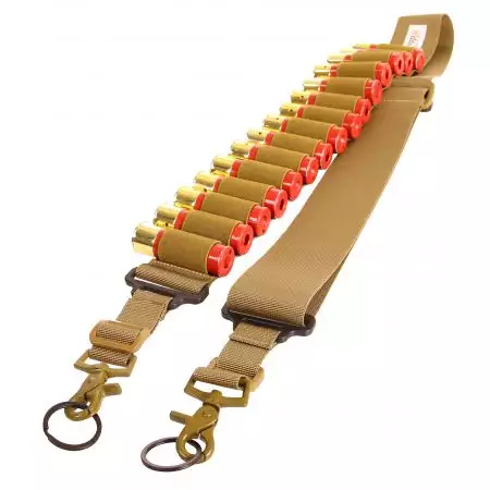 Sangle Cartouchi&egrave;re 15 cartouches Fusil &agrave; Pompe - Tan
