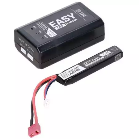 Set EASY Batterie Stick LiPo 7.4v - 1000mAh - 20/40C - T-Dean & Chargeur - Specna Arms
