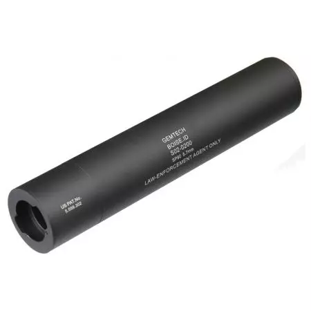 Silencieux QD Gemtech 185x35mm 14mm CCW Antihoraire King Arms Noir