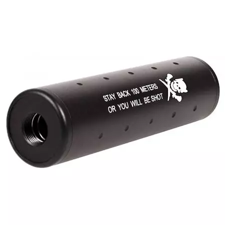 Silencieux Skull Universel 130x35 - 14mm CW CCW - Noir