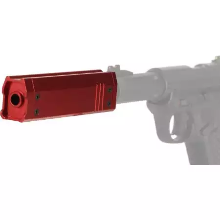 Silencieux Type Osprey 130mm - 14mm CCW - Alu CNC - Action Army - Rouge