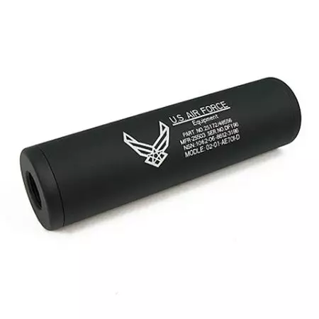 Silencieux US Air Force King Arms Universel 110x30 - 14mm CW CCW - Noir