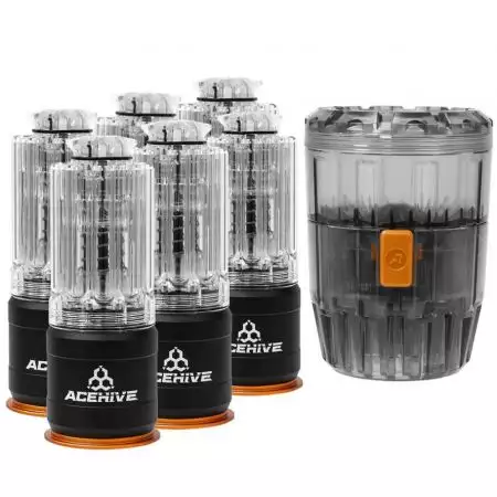 Smach Pack 6 Grenades Acehive 40mm Gaz 80 Billes & Spawner Acetech - Noir